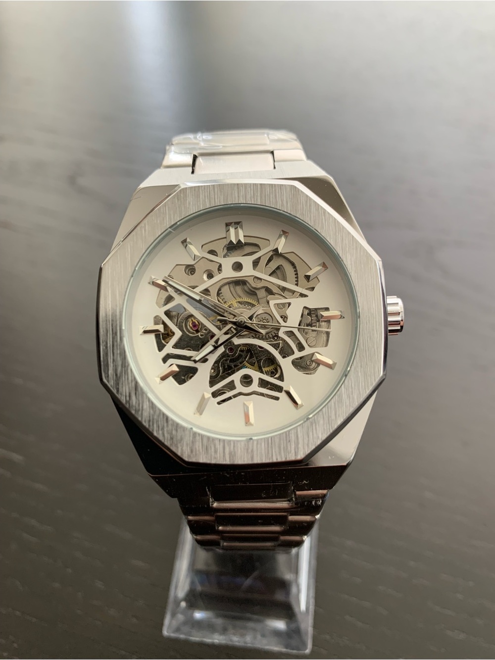 Silver white dial  Skeleton Mechanical Men’s Watch Royal Oak Style